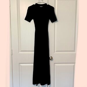 Dissh Black Knit Short Sleeve Maxi Dress